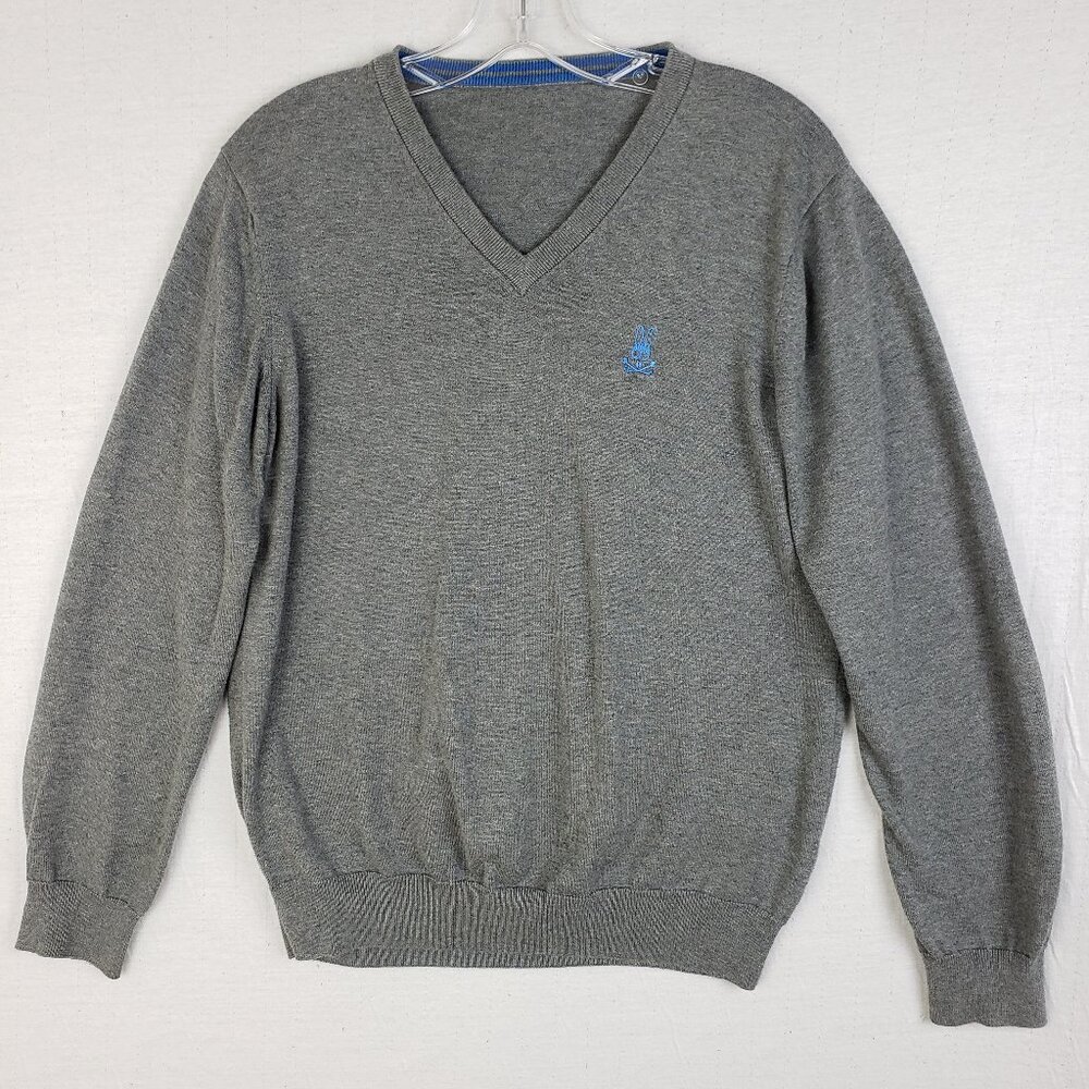 Psycho Bunny Sweater Pullover V-neck Pima Cotton Knit Peru Casual size S